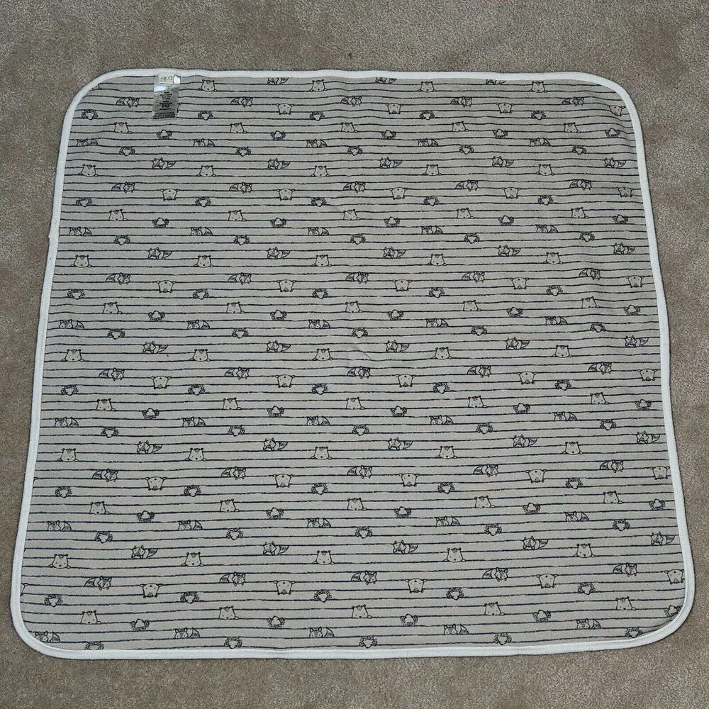 Woodland Animals 100% Cotton Baby Blanket Fox Bear Porcupine 27x28 Sears Kmart